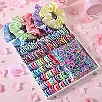 Набір барвистих атласних резинок для волосся Scrunchies