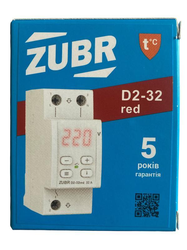 Реле контролю напруги ZUBR D2-32 red