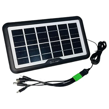 Сонячна панель із перехідниками, 6В, 3,8Вт (260х160мм) IP65, CL-638WP / Портативна сонячна батарея