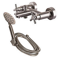 Змішувач для ванни Globus Lux DUKAT SD4-102 нержавіюча сталь двовентильний