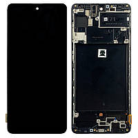 Екран (дисплей) Samsung Galaxy A71 2020 A715F з тачскріном оригінал 100% з рамкою - розбірка