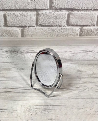 Дзеркало металеве кругле на ніжках (двостороннє), фото 1