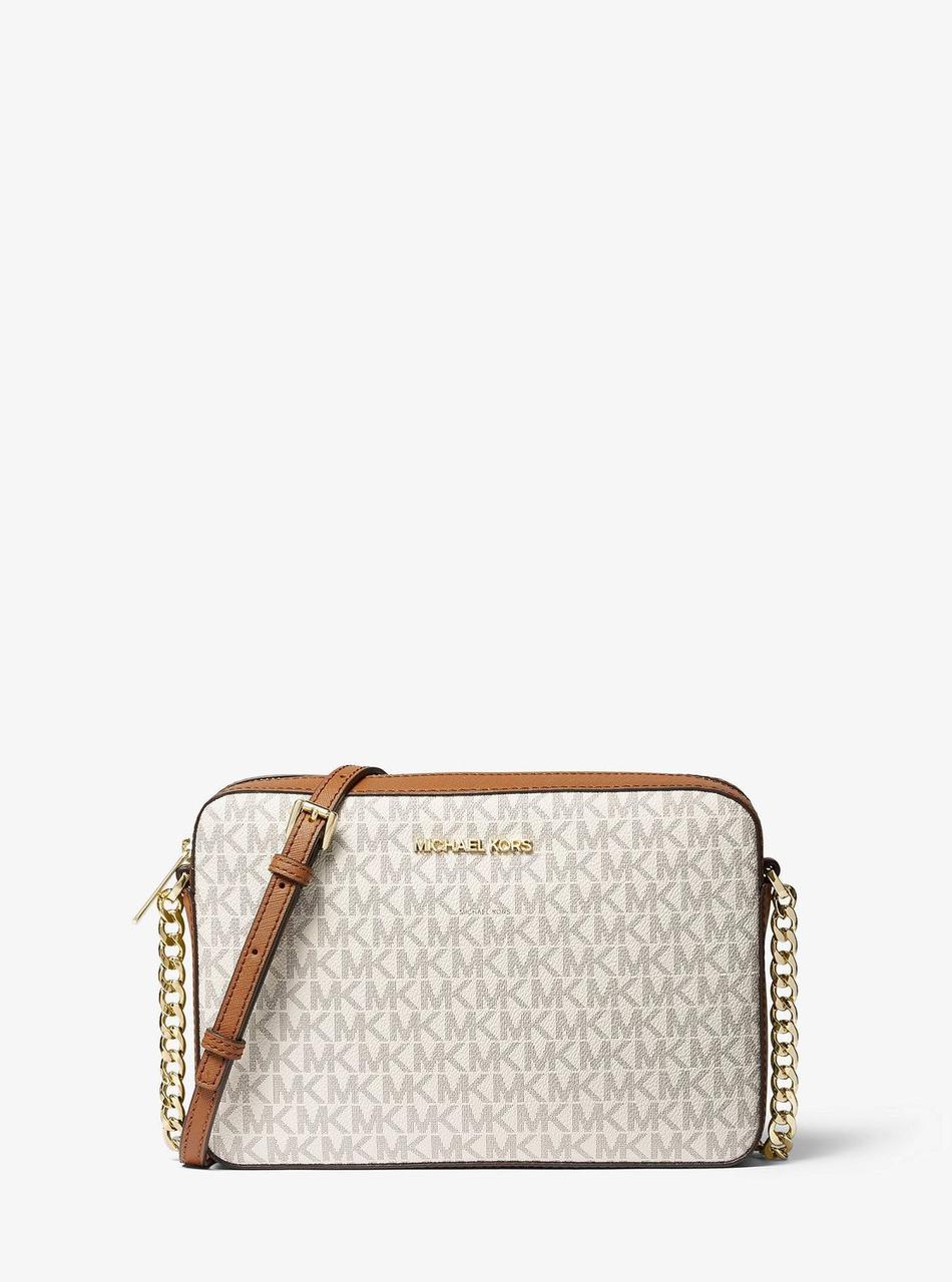 Жіноча сумка Michael Kors Jet Set Large Printed Logo Crossbody Bag (35F8GTTC3B) VANILLA