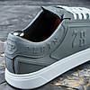 Чоловічі шкіряні кеди (натуральна шкіра) сірі демісезонні, чоловіче взуття весна осінь, розмір 40 41 42 43 44 45, фото 9