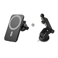 Автомобільний утримувач+бездротовий зарядний пристрій MagSafe Car Charger 15W чорний