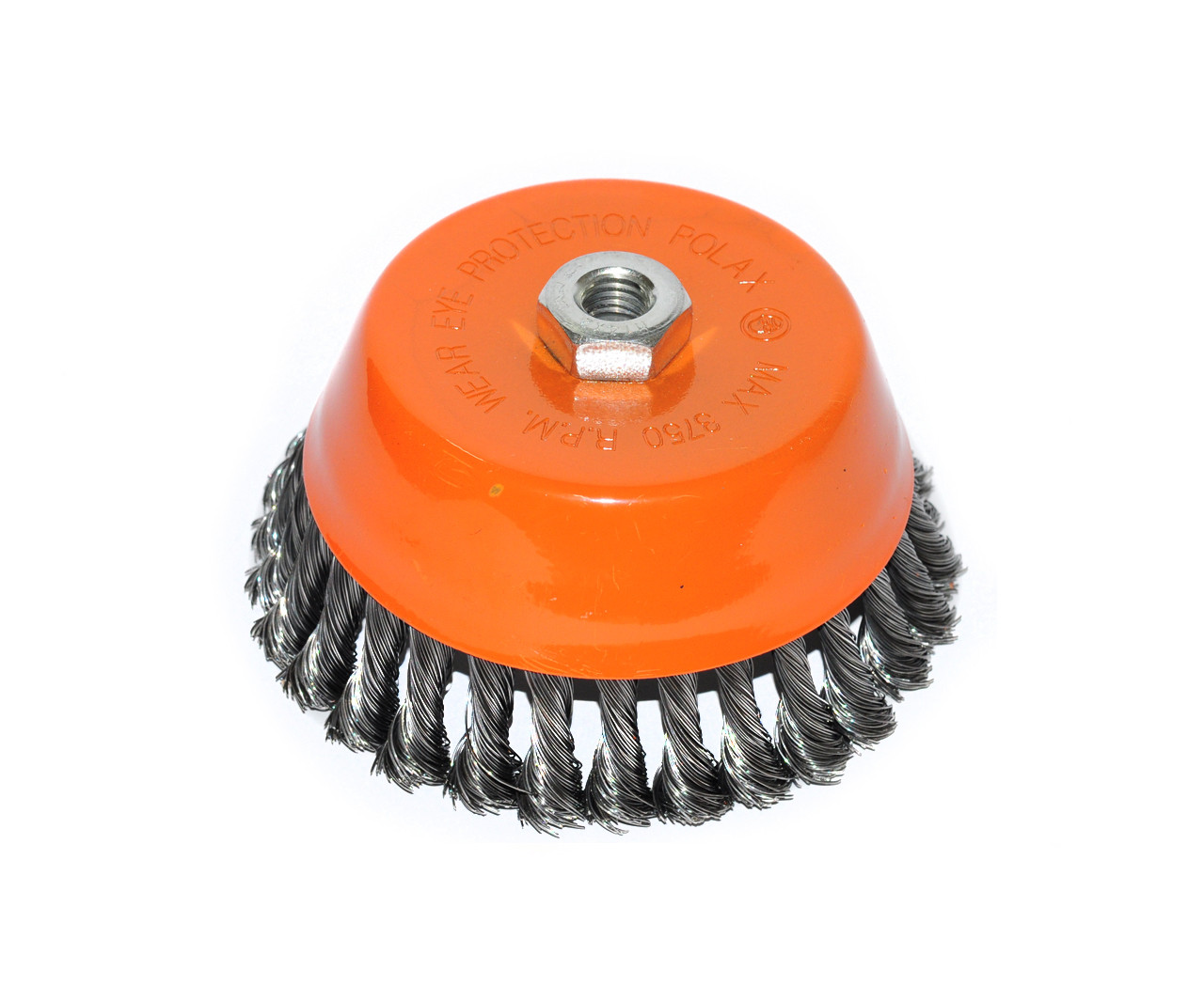 Щітка чашкова 150 мм, для УШМ, М14, кручений дріт Polax (54-071), фото 1