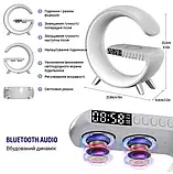 Оригінальна велика настільна смарт лампа-нічник G-Smart Light Sound Machine RGB 15W з бездротовою зарядкою і Bluetooth-колонкою, фото 6