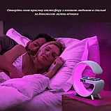 Оригінальна велика настільна смарт лампа-нічник G-Smart Light Sound Machine RGB 15W з бездротовою зарядкою і Bluetooth-колонкою, фото 11