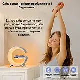 Оригінальна велика настільна смарт лампа-нічник G-Smart Light Sound Machine RGB 15W з бездротовою зарядкою і Bluetooth-колонкою, фото 7