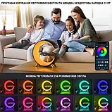 Оригінальна велика настільна смарт лампа-нічник G-Smart Light Sound Machine RGB 15W з бездротовою зарядкою і Bluetooth-колонкою, фото 8