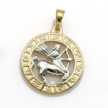 XUPING Кулон Позолота+Родій Знак зодіаку "Стрілець" Висота 2.8см, Ширина 2см