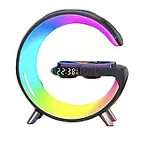 Багатофункціональна велика настільна лампа нічник Smart Light Sound Machine 9 в 1 з безпровідною зарядкою 15W смарт нічник, фото 4