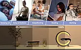 Багатофункціональна велика настільна лампа нічник Smart Light Sound Machine 9 в 1 з безпровідною зарядкою 15W смарт нічник, фото 8
