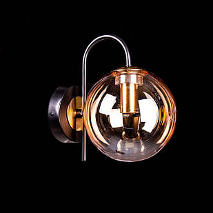 Бра в стилі Лофт на 1 лампу E14 колір каркасу чорний з бронзою SM-3991/1W BK