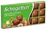 Шоколад молочний Schogetten Alpine Milk Chocolate with Hazelnuts з фундуком 100 г. Німеччина