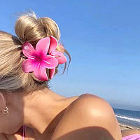 Шпилька — краб для волосся лілія, рожева