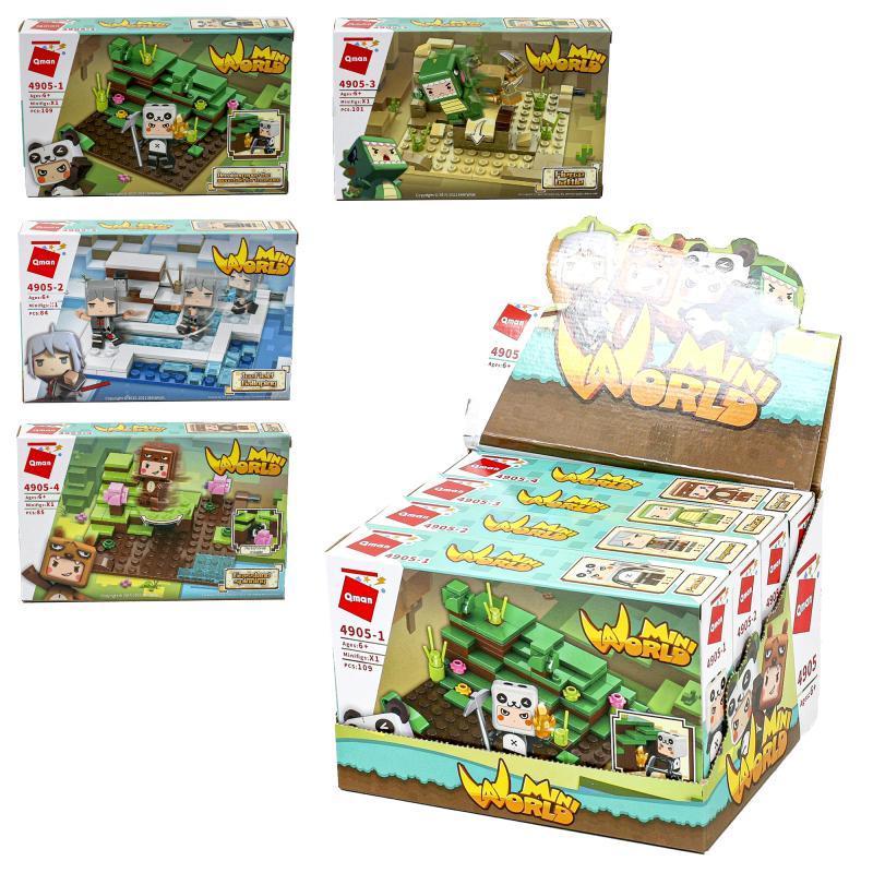 Конструктор Qman 4905 4в1 у піксельному стилі, 4 біома, від 84 дітей, фото 1