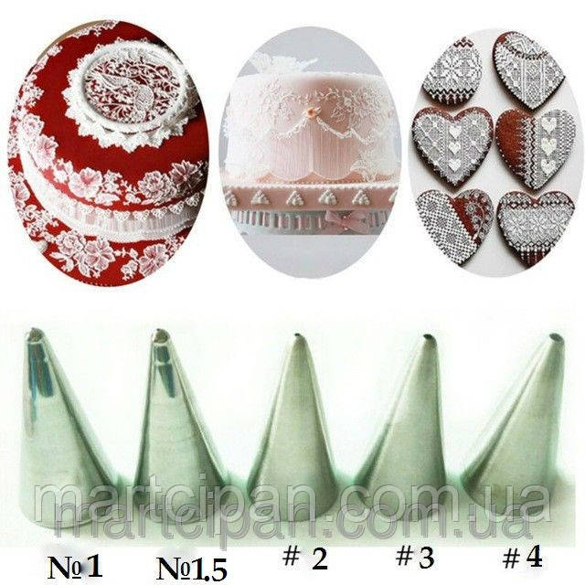 Набір для малювання для айсингу 5 насадок No1, 1.5,2,3,4, фото 1