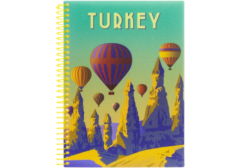 Блокнот А5 80 арк спіраль клітинка пластик обкл Travelling: TURKEY