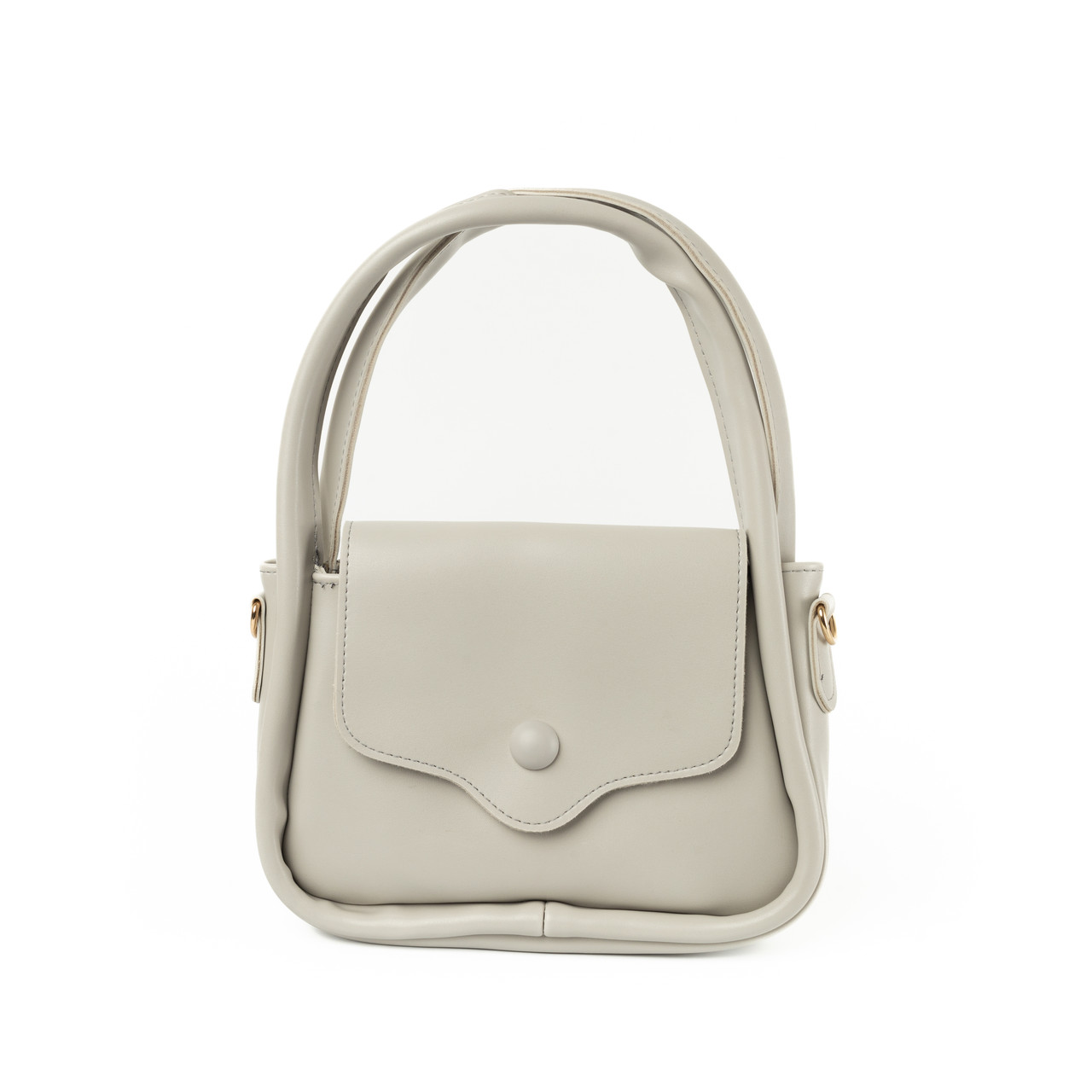 Сумка жіноча стильна через плече з ручками та ремінцем, сумочка клатч, Світло-сірий, фото 1