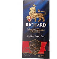 Чай Річард Англійський сніданок (Richard English Breakfast) чорний байховий дрібнолистовий 25 пакетів по 2 г