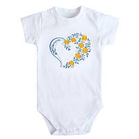 Дитяче патріотичне боді з вишитим сердечком рукав короткий