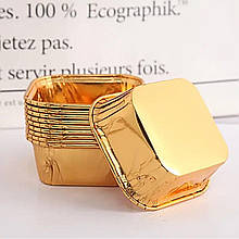 Паперові форми «З бортиком» 65х65х35 мм (50 шт.) золото