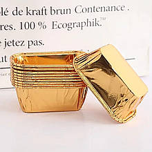 Паперові форми «З бортиком» 80х40х40 мм (50 шт.) золото