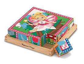 Дерев'яні кубики-пазл 6 в 1 "Принцеси й феї" (Princess & Fairy Cube Puzzle) 16 шт. ТМ Melіssa & Doug MD19040