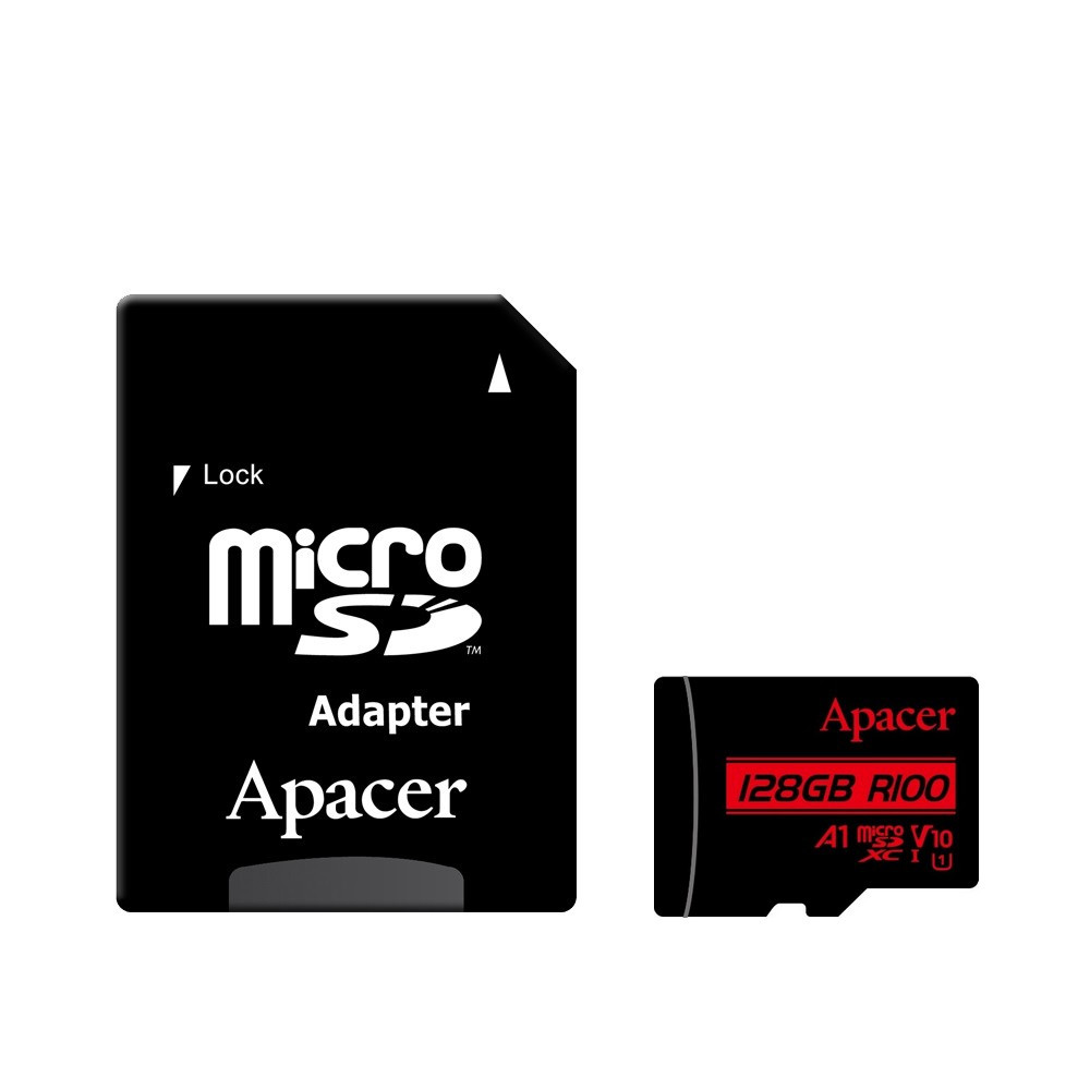 Карта пам'яті MicroSDHC 128GB UHS-I Class 10 Apacer + SD adapter (AP128GMCSX10UB-R)