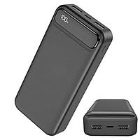 Зовнішній акумулятор Power Bank XO PR136 20000 mAh 10 W 2*USB Black