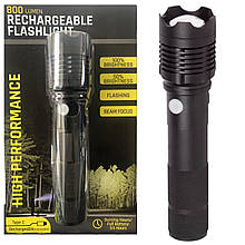 Потужний акумуляторний ліхтар Rechargeable Flashlight (Алюміній, 800 Lumen, USB-C, 3.5 год)