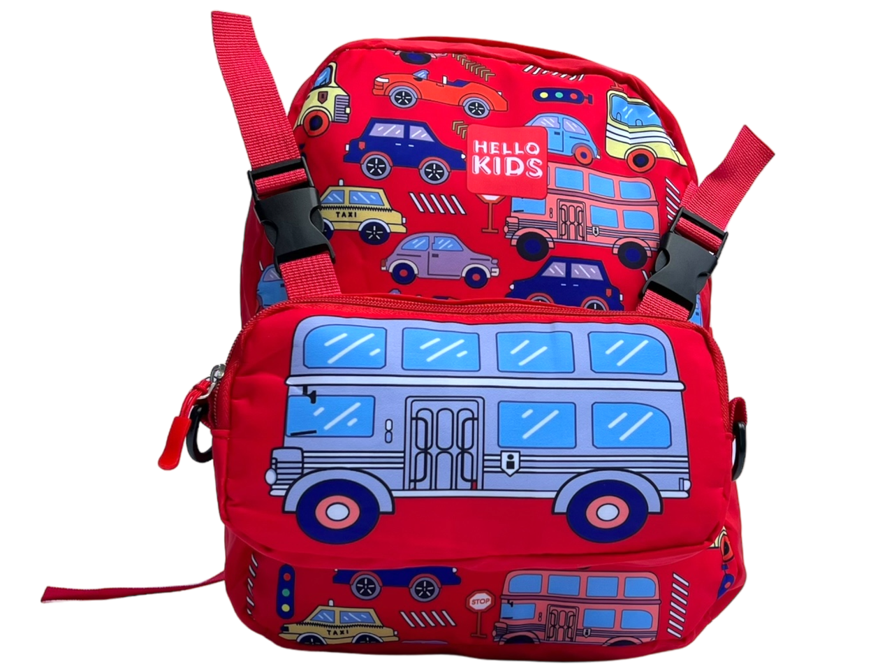 Дитячий рюкзак-сумка для хлопчиків, пенал в комплекті, червоний, фото 1