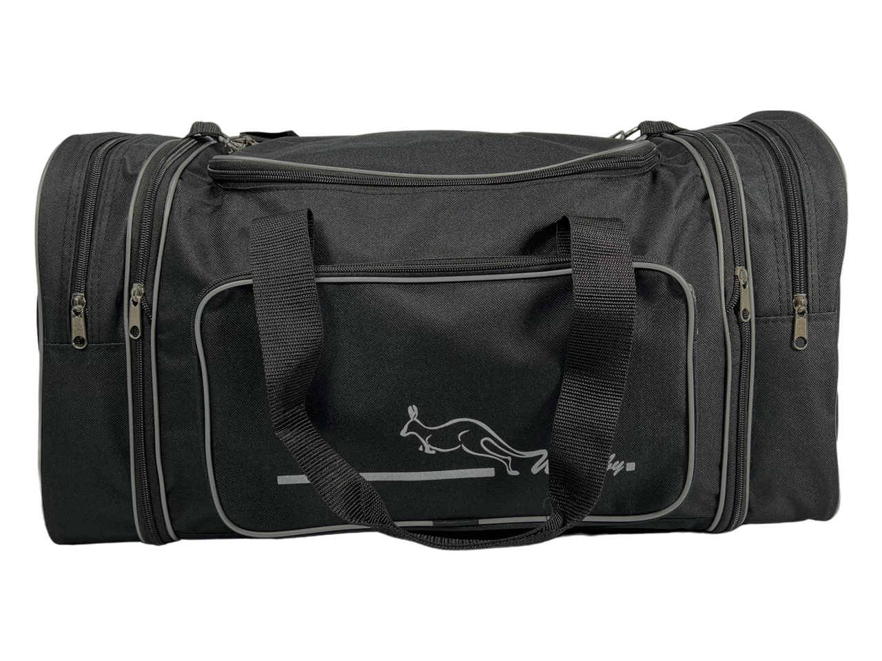 Дорожня сумка Wallaby на 2 віділеня 365-2 чорна з сірим