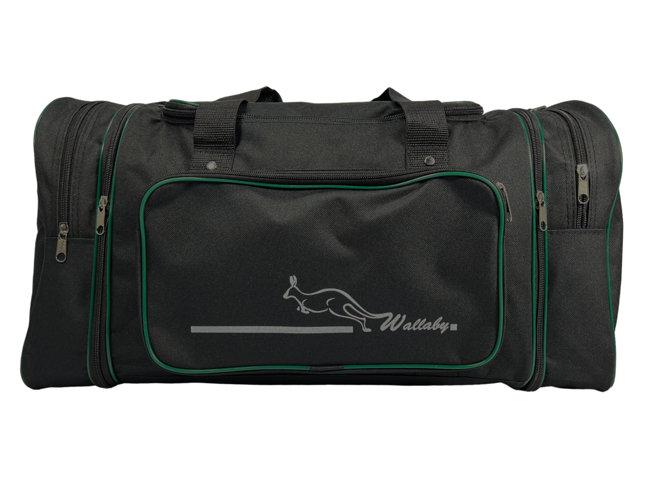 Дорожня сумка Wallaby на 2 віділеня 365-3 чорна з зеленим, фото 1