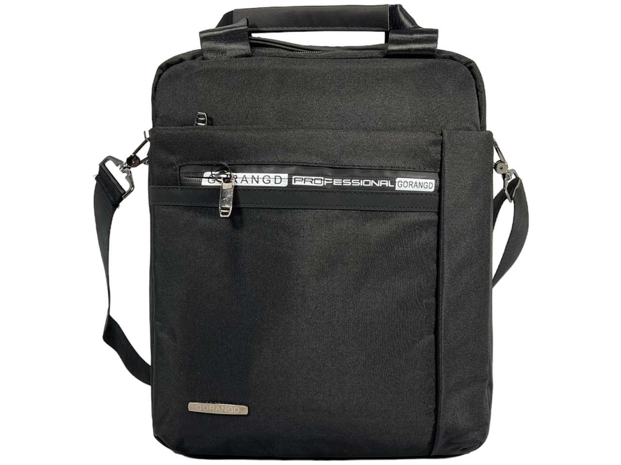 Практична та стильна сумка через плече на три відділення чорного кольору