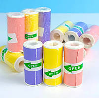 Набір кольорового самоклеючого термопаперу в рулонах для термопринтера 3 шт