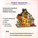 Румбокс Happy Jungle Resort DIY Будиночок у Джунглях Мініатюрний будиночок ES002 + купол, фото 8