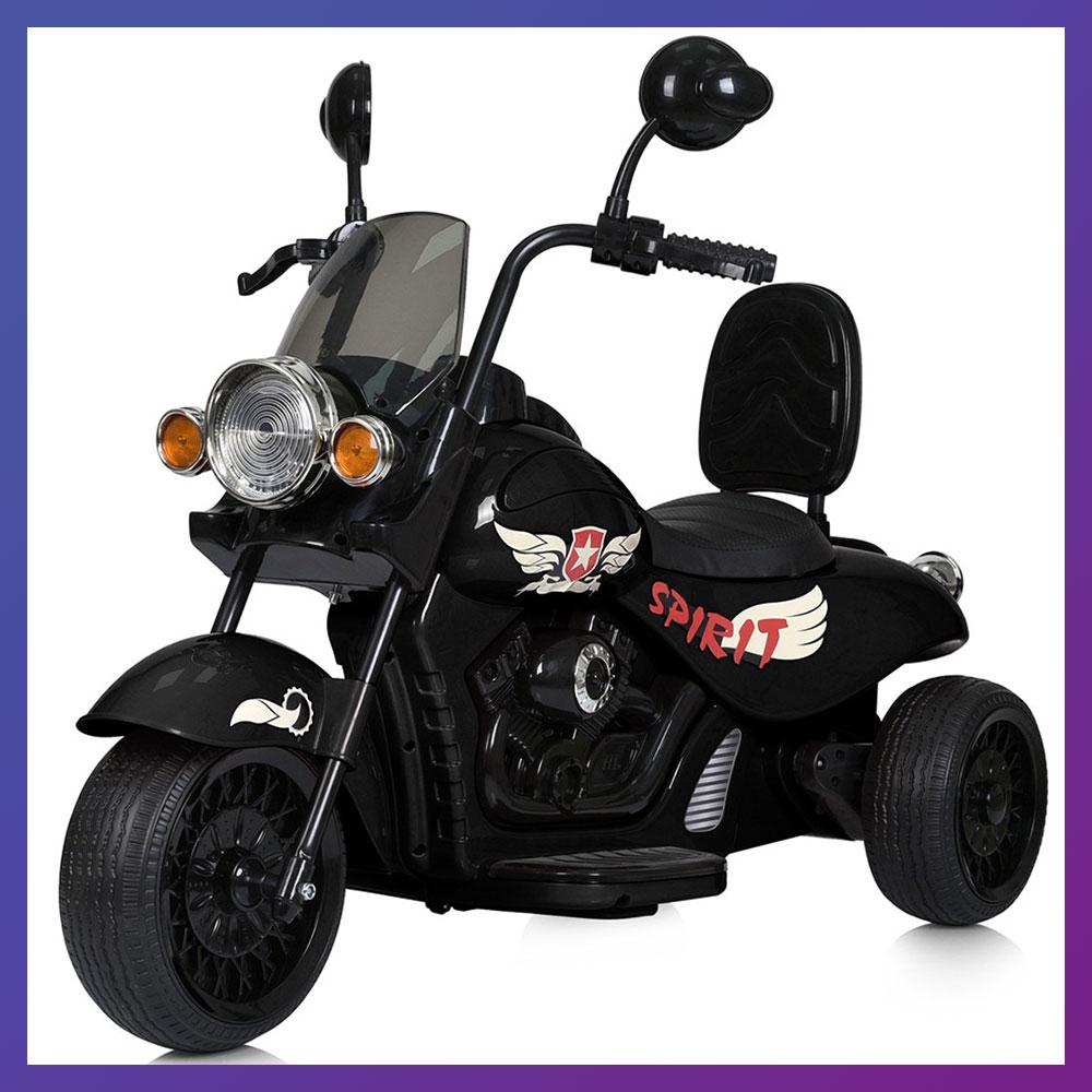 Дитячий електро мотоцикл триколісний на акумуляторі Harley-Davidson M 5739 для дітей 3-8 років Чорний