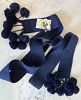 Пояс крайка бавовна 100% Ручна робота синій пояс темний