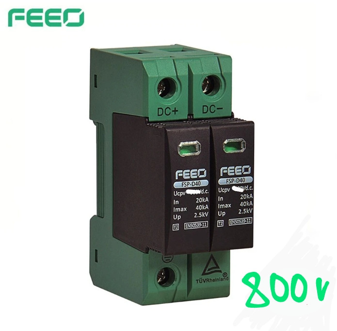 Пристрій захисту Feeo від імпульсних перенапруг DC до 40ka 800v, фото 1