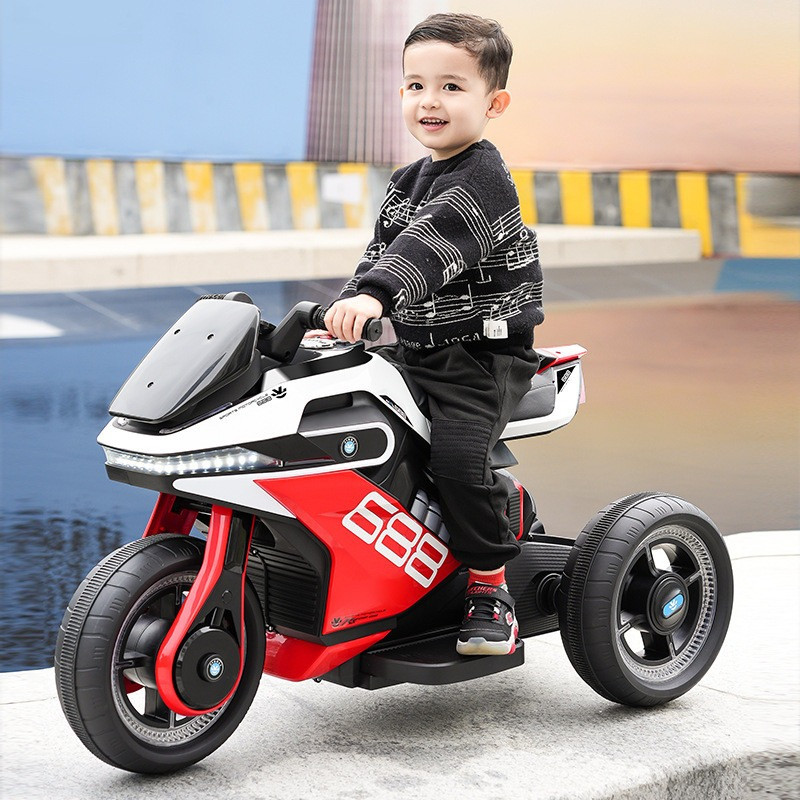 Дитячий електро мотоцикл триколісний на акумуляторі Bambi M 5832 для дітей 2-6 років Червоний