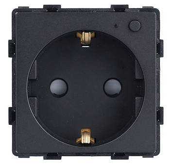 Механізм WiFi розетки 1DAL | Чорний, З/К + Шторки (86-WF1F-WT)