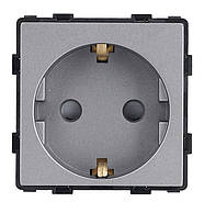 Вимикач (3кл.) + Розетка 1DAL | Сірий (P157-SW3G-ST.GR), фото 2