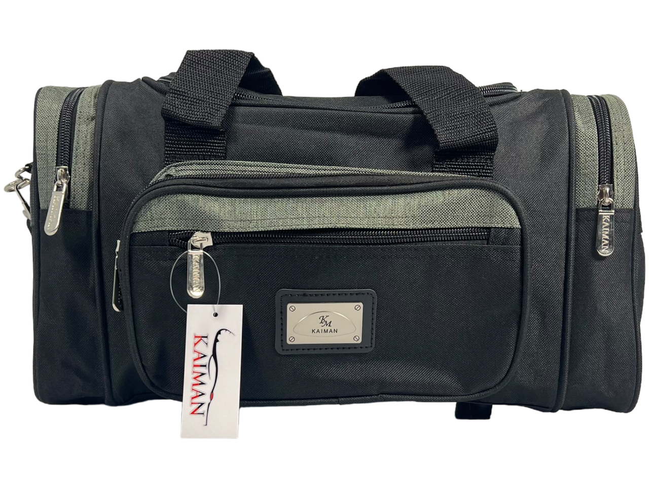 Дорожня сумка на п'ять відділеннь, 13 л, чорна з зеленим