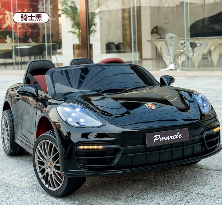 Дитячий електромобіль на акумуляторі двомісний Porsche Panamera M 5826 з пультом для дітей 3-8 років Чорний