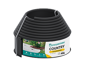 Бордюр садовий пластиковий Country Standard H100 чорний 6 м