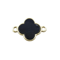 Конектор Finding Конюшина чотирилиста Золотистий чорна емаль 21 мм x 15 мм