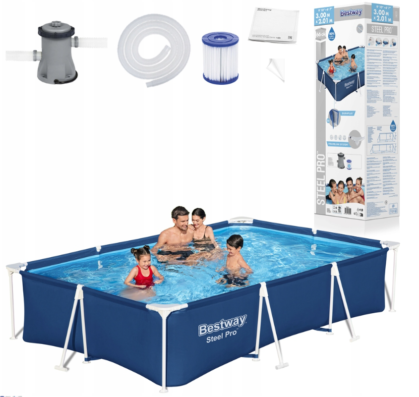 Bestway 56411 каркасний басейн 300x201x66 см з фільтр насосом