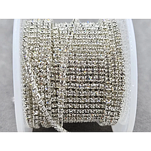 Стразовий ланцюг SS6 (2мм) прозорий в срібному металі (10ярдів)